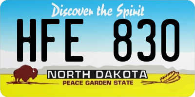 ND license plate HFE830