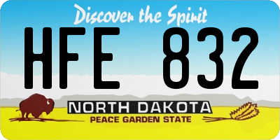 ND license plate HFE832