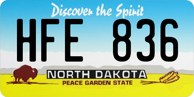 ND license plate HFE836