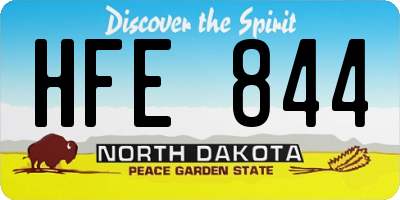 ND license plate HFE844