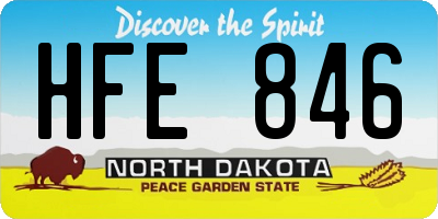 ND license plate HFE846