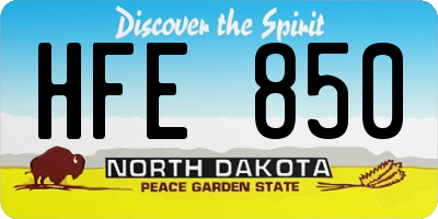 ND license plate HFE850