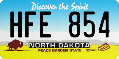 ND license plate HFE854