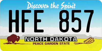 ND license plate HFE857