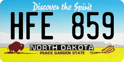 ND license plate HFE859