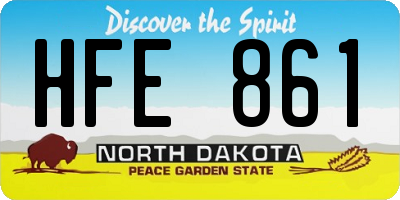 ND license plate HFE861