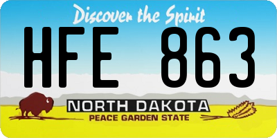 ND license plate HFE863