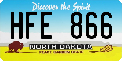 ND license plate HFE866