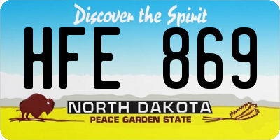 ND license plate HFE869