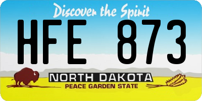 ND license plate HFE873