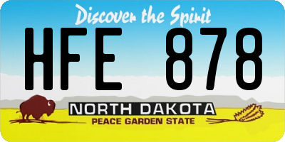 ND license plate HFE878
