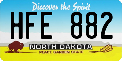 ND license plate HFE882