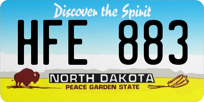 ND license plate HFE883