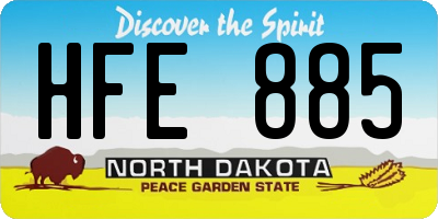 ND license plate HFE885