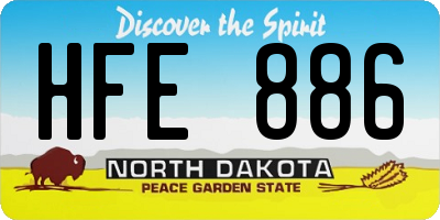 ND license plate HFE886