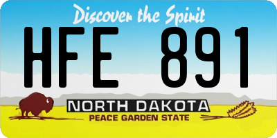 ND license plate HFE891