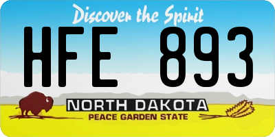 ND license plate HFE893
