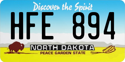 ND license plate HFE894