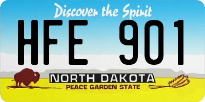 ND license plate HFE901