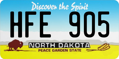 ND license plate HFE905