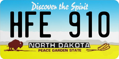 ND license plate HFE910