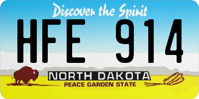 ND license plate HFE914