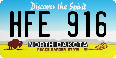 ND license plate HFE916