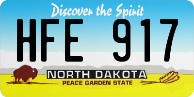 ND license plate HFE917