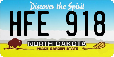 ND license plate HFE918