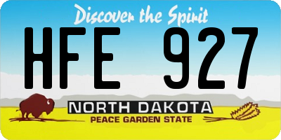 ND license plate HFE927
