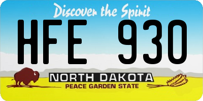 ND license plate HFE930