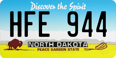 ND license plate HFE944