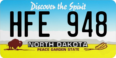 ND license plate HFE948