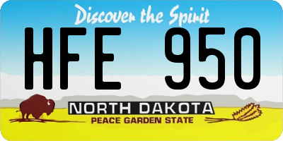 ND license plate HFE950