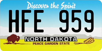 ND license plate HFE959