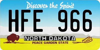 ND license plate HFE966