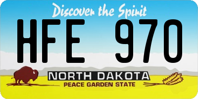 ND license plate HFE970