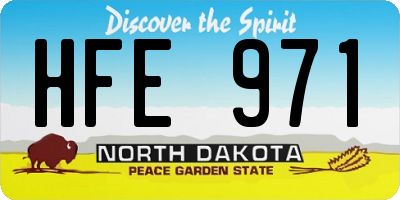ND license plate HFE971