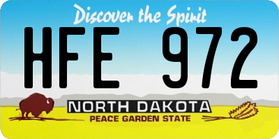 ND license plate HFE972