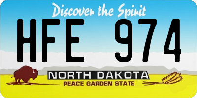 ND license plate HFE974