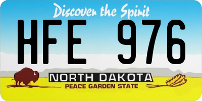 ND license plate HFE976