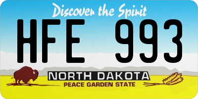 ND license plate HFE993