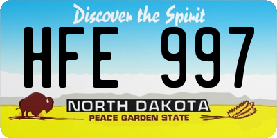 ND license plate HFE997