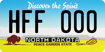 ND license plate HFF000