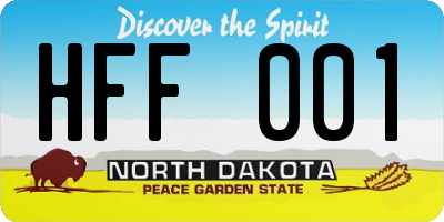 ND license plate HFF001