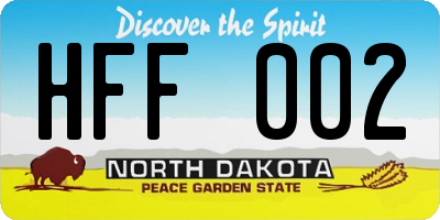 ND license plate HFF002