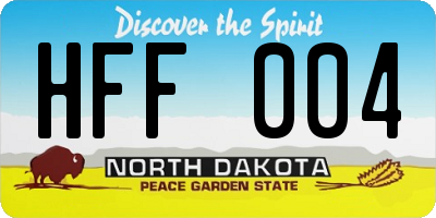 ND license plate HFF004