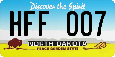 ND license plate HFF007