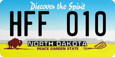 ND license plate HFF010