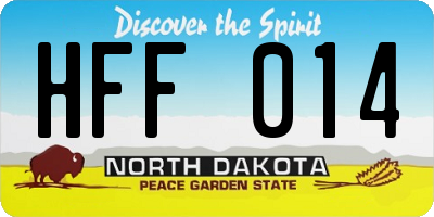 ND license plate HFF014